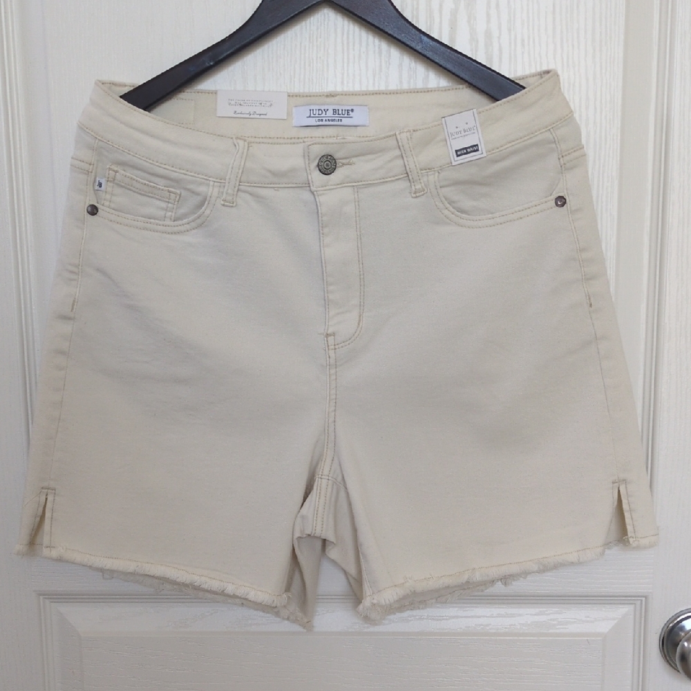 Judy Blue High Waist Cream Jean Shorts